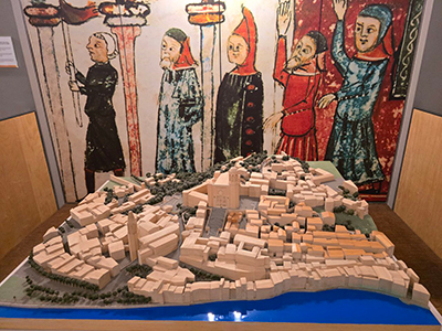 Scale model of Girona's Jewish Quarter, showing its medieval layout